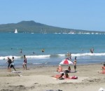 On the beach in Auckland