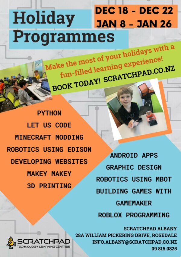 Scratchpad Holiday Programme St Joseph's Catholic School Takapuna